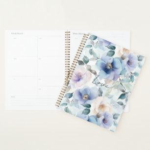 Romantique Violet Lavande Bleu Crème Florale