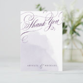 Romantique violet mariage calligraphie merci (Debout devant)