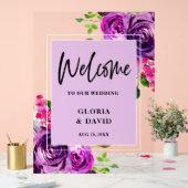 Romantique violet Mariage Floral Welcome Foam Boar (Mariage)