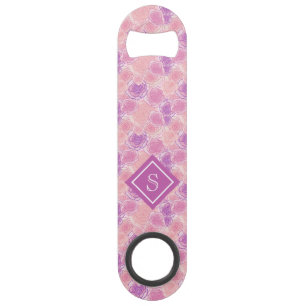 Romantique violet Rose Floral Personnalisé Monogra