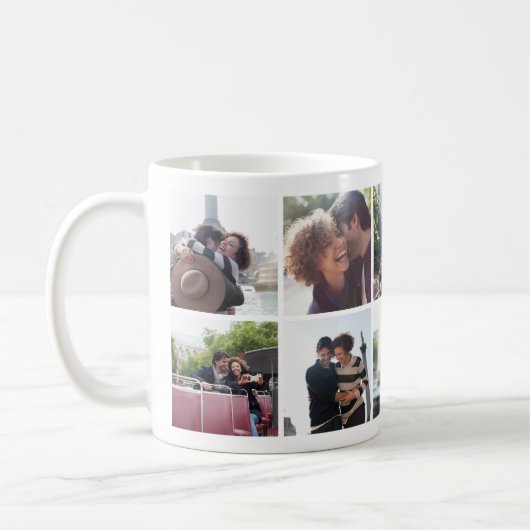 Romantique Voyage Couple Photo Collage Mug (Gauche)