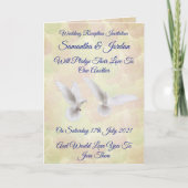Romantique White Doves Réception Invitation (Devant)