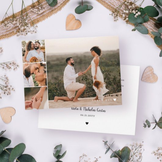 Romantique White Heart Mariage Photos Merci