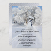 Romantique Winter Wonderland Faire-part de mariage (Devant / Derrière)