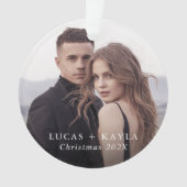 Romantisch 2-foto Aangepaste kerst ornament (voorkant)
