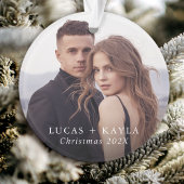 Romantisch 2-foto Aangepaste kerst ornament