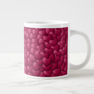Romantisch 3D rood hartjes patroon-32322 Extra Grote Beker