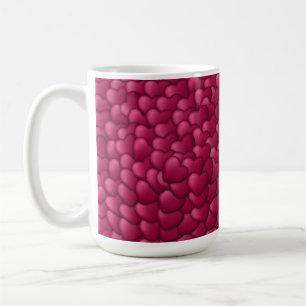 Romantisch 3D rood hartjes patroon-32322 Koffiemok