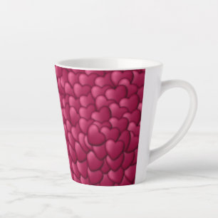Romantisch 3D rood hartjes patroon-32322 Latte Mok