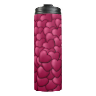 Romantisch 3D rood hartjes patroon-32322 Thermosbeker