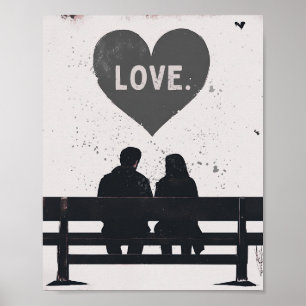 Romantisch 8x10 Grunge Valentijnsdag Liefde Poster