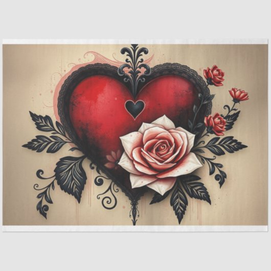 Romantisch Abstract gotisch weefselpapier Tissuepapier (Voorkant)