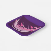 Romantisch Abstract roze harten ontwerp op Paarse Papieren Bordje (Gebogen)