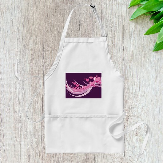 Romantisch Abstract roze harten ontwerp op Paarse Standaard Schort