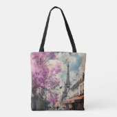 Romantisch afbeelding van PAris met de Eiffeltoren Draagtas (Achterkant)