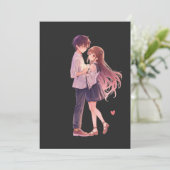 Romantisch anime-koppel - Cute Aesthetic Liefdes K Save The Date (Staand voorkant)
