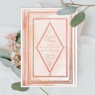 Romantisch Antiek boek Blush Vrijgezellenfeest Roo Folie Uitnodiging