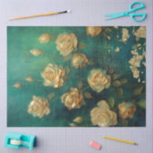 Romantisch Antiek Emerald en Gold Design Series 4 Tissuepapier (Craft)