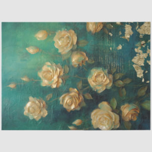 Romantisch Antiek Emerald en Gold Design Series 4 Tissuepapier