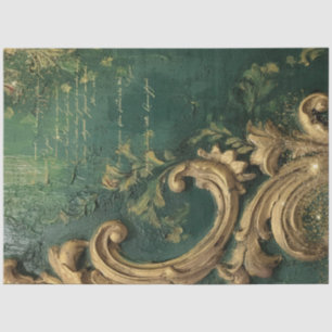 Romantisch Antiek Emerald en Gold Design Series 5 Tissuepapier