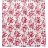 Romantisch Antiek  Roos-Roze op Wit Douchegordijn (Voorkant)