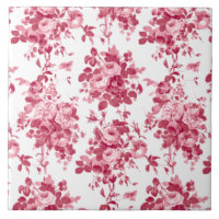 Romantisch Antiek  Roos-Roze op Wit