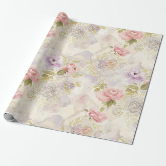 Romantisch Aquarel Bloemen Inpakpapier - Elegant