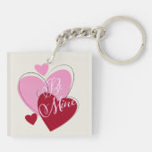 Romantisch Be Mine Hearts Valentijn dubbelzijdig Sleutelhanger (Achterkant)