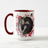 Romantisch "Be Mine" Quote Donkerrood Hart Boheems Mok (Links)