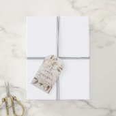 Romantisch Beige Pioenrozen Bloemen  Herfst Bruilo Cadeaulabel (Met Touw)