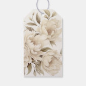 Romantisch Beige Pioenrozen Bloemen  Herfst Bruilo Cadeaulabel (Achterkant)