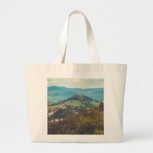Romantisch berglandschap grote tote bag