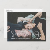 Romantisch Bewaar de datumfoto Aankondigingskaart (Voorkant / Achterkant)