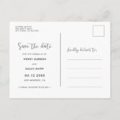 Romantisch Bewaar de datumfoto Aankondigingskaart (Achterkant)