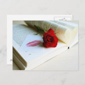 Romantisch bijtend boek briefkaart (Voorkant / Achterkant)