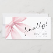 Romantisch bladwijzer Elegant script Eindelijk fot Save The Date (Voorkant)