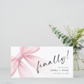 Romantisch bladwijzer Elegant script Eindelijk fot Save The Date (Staand voorkant)