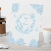 Romantisch Blauw Bloemachtig Huwelijk