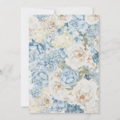 Romantisch Blauw Bloemen Foto QR Code Huwelijk Kaart (Achterkant)