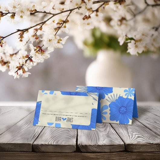 Romantisch Blauw Bloemen Huwelijk