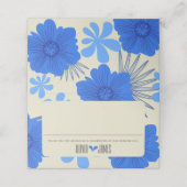 Romantisch Blauw Bloemen Huwelijk (Buitenkant ongevouwen)