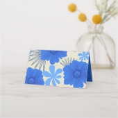 Romantisch Blauw Bloemen Huwelijk (Achterkant)