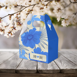 Romantisch Blauw Bloemen Huwelijk Bedankdoosjes