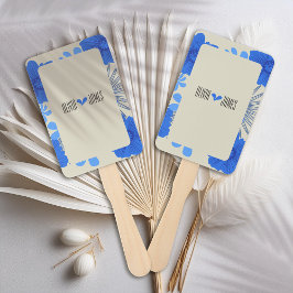 Romantisch Blauw Bloemen Huwelijk Handwaaier