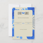 Romantisch Blauw Bloemen Huwelijk Save The Date (Voorkant)