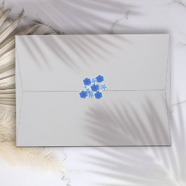 Romantisch Blauw Bloemen Trouwstickers Sticker