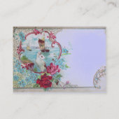 ROMANTISCH BLAUW BLOEMMONOGRAM, ROZEN, DUIF, ZEEGE VISITEKAARTJE (Achterkant)