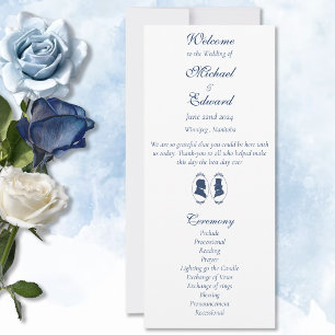 Romantisch Blauw Regency Heren Botanische Silhouet