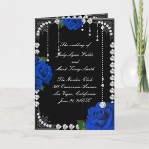 Romantisch blauw Rozen en diamanten bruiloft progr Programma