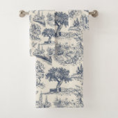 Romantisch Blauw Toile de Jouy, Franse landelijke Bad Handdoek (Insitu)